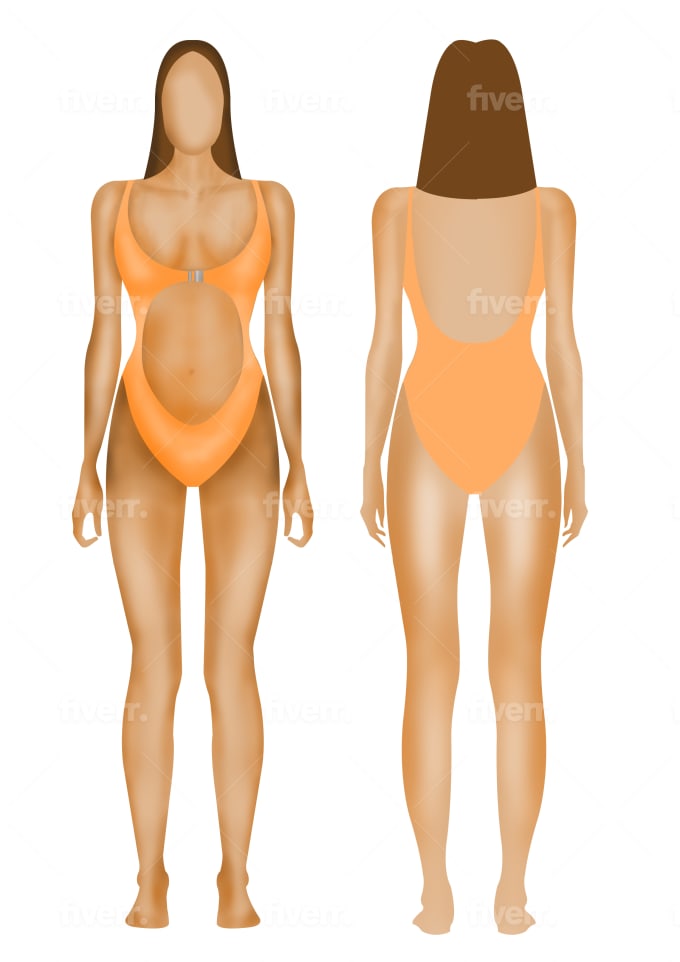 Render fashion croquis and flat sketches by Nayabgul558 Fiverr